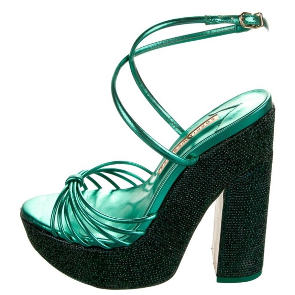 Sophia Webster Green Crystal Embellished Sandal - Picture 1 of 6